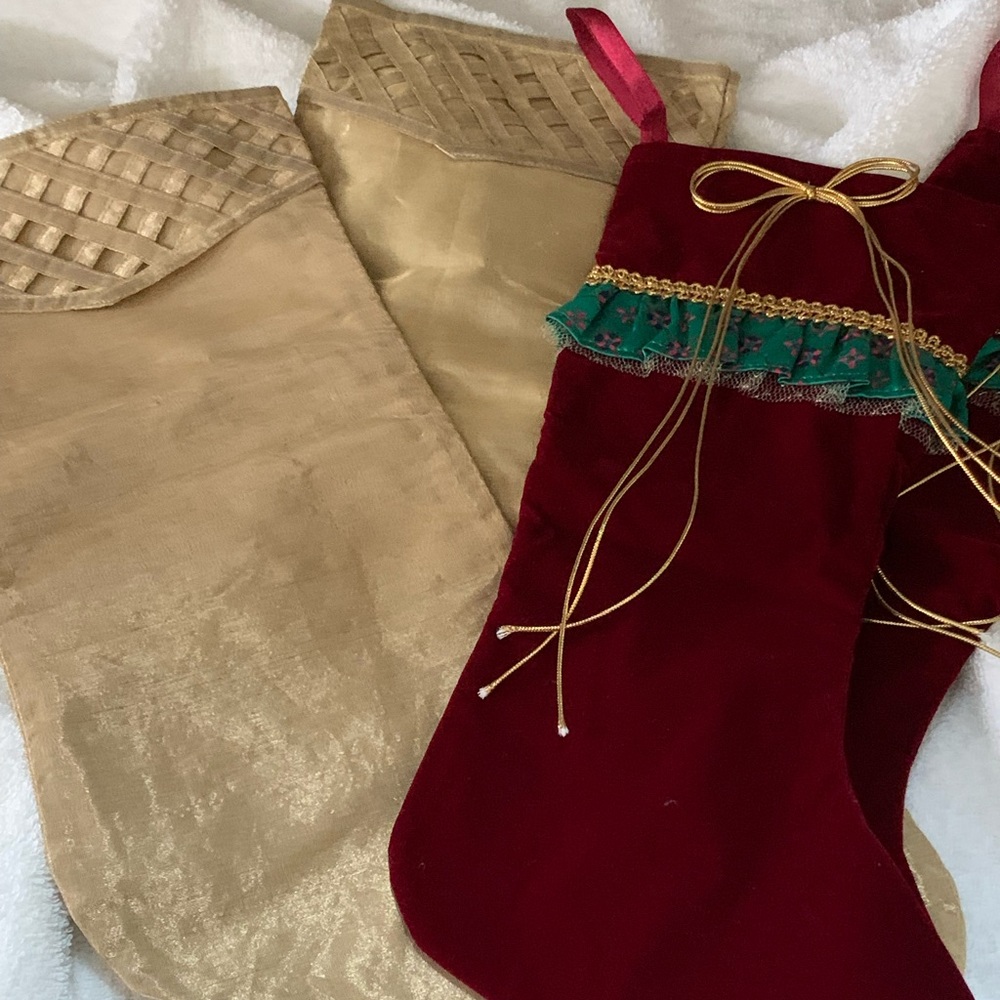 Two sets of two Holiday Stockings